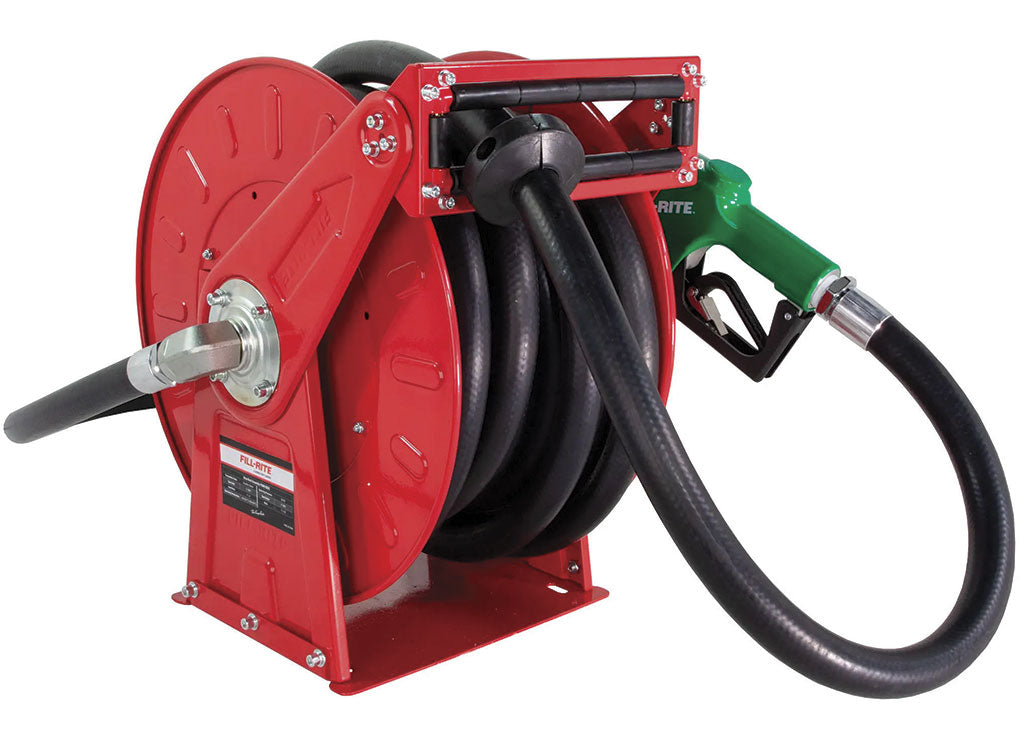 Fill-Rite 1 in X 35 ft Retractable Fuel Hose Reel With Auto Nozzle For Gasoline, Diesel, Kerosene, Light Oils - FRHR10035 - image 1