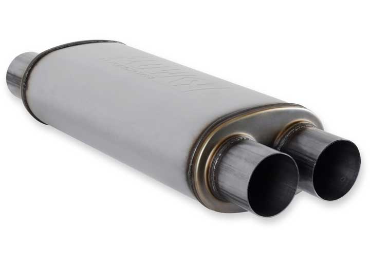 Flowmaster 2001-2019 Tundra Flowfx, Dual In/Out, Stainless Steel 3 in Inlet 3.00 in Outlet Stainless Steel Round Muffler with Center (C) Inlet - 72469 - image 1