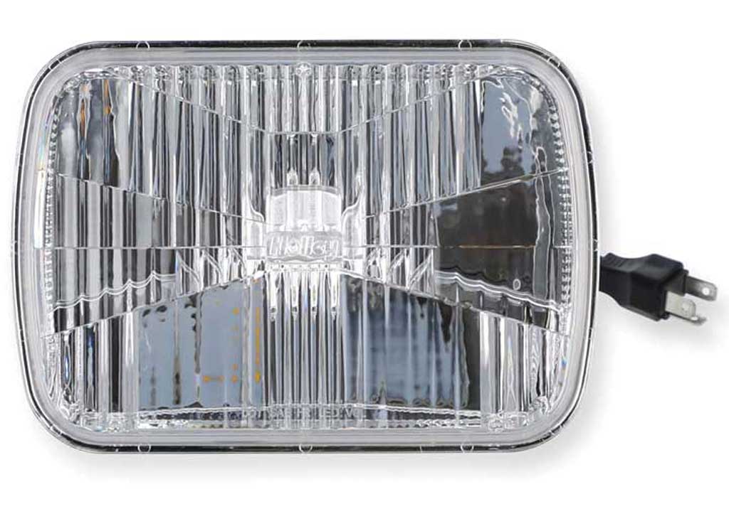 Holley Retrobright LED Headlight, 5x7 Rectangle, Modern White Lens, Chrome - LFRB150 - image 1