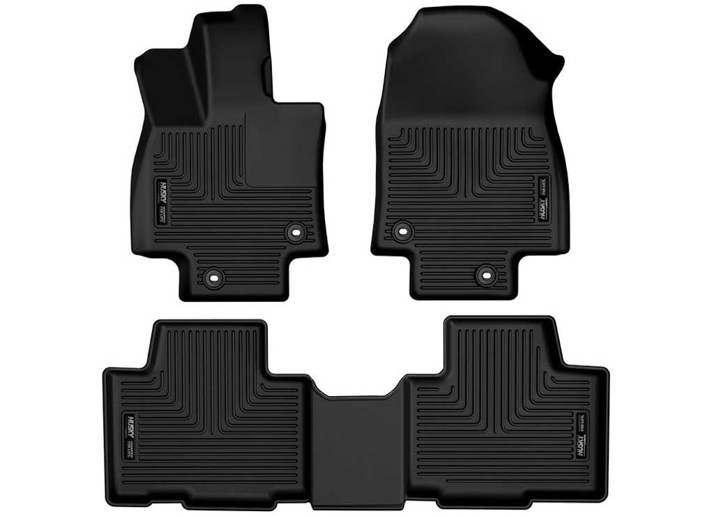 Husky Liners 2024-2026 Grand Highlander, Lexus TX350 Wheelbase Floorliners 3-Piece Set Black, Hard Plastic - 99351 - image 1