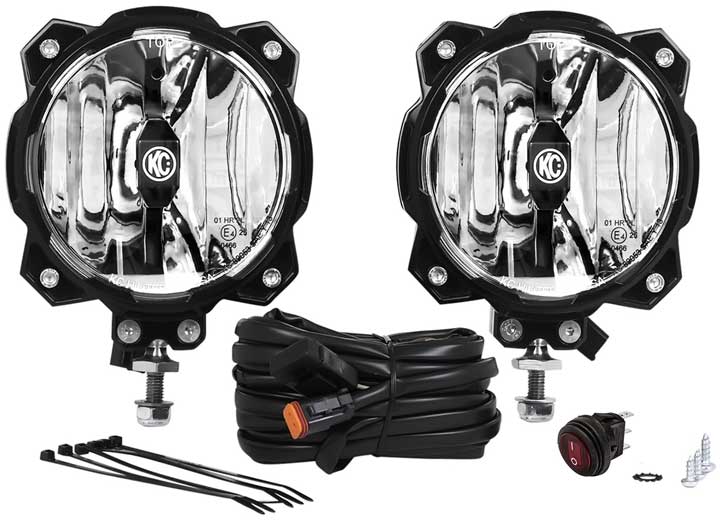 KC HiLiTES PRO6, Gravity LED Single Mounting Drvg SAE/Ece Sys (Pr) - 91303 - image 1