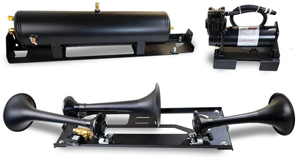 Kleinn Air Horns 2023-2025 F-250, F-350 and F-450 Onboard Air System W Model 730 Horns Black - FSD23-734 - image 1