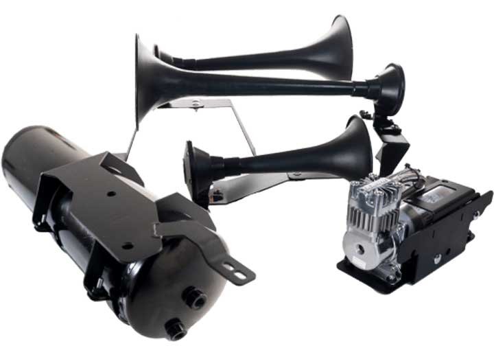 Kleinn Air Horns 2020-2025 Silverado, Sierra 2500/3500HD Onboard Air System With Model 730 Horns Black - GMHD20-734 - image 1