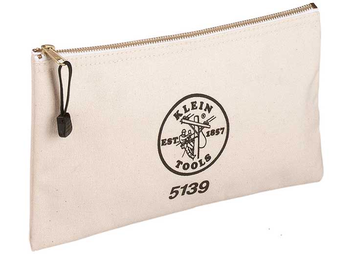 Klein Tools Zipper Bag, Canvas Tool Pouch 12.5x7x4.25-Inch - 5139 - image 1
