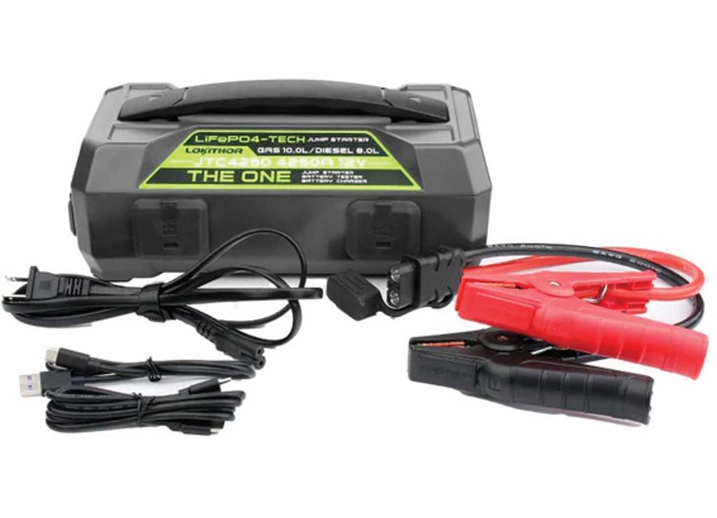 Lokithor 4250A Jump Starter With Battery Charger & Tester, Gas, Diesel, Grey, Green - JTC4250 - image 1