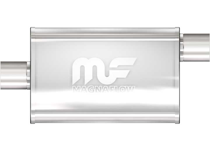 MagnaFlow Performance SS 18x4x9 3.0/3.0 3 in Inlet 3.00 in Outlet Stainless Steel Oval Muffler with Offset (O) Inlet and Center (C) Outlet - 11259 - image 1