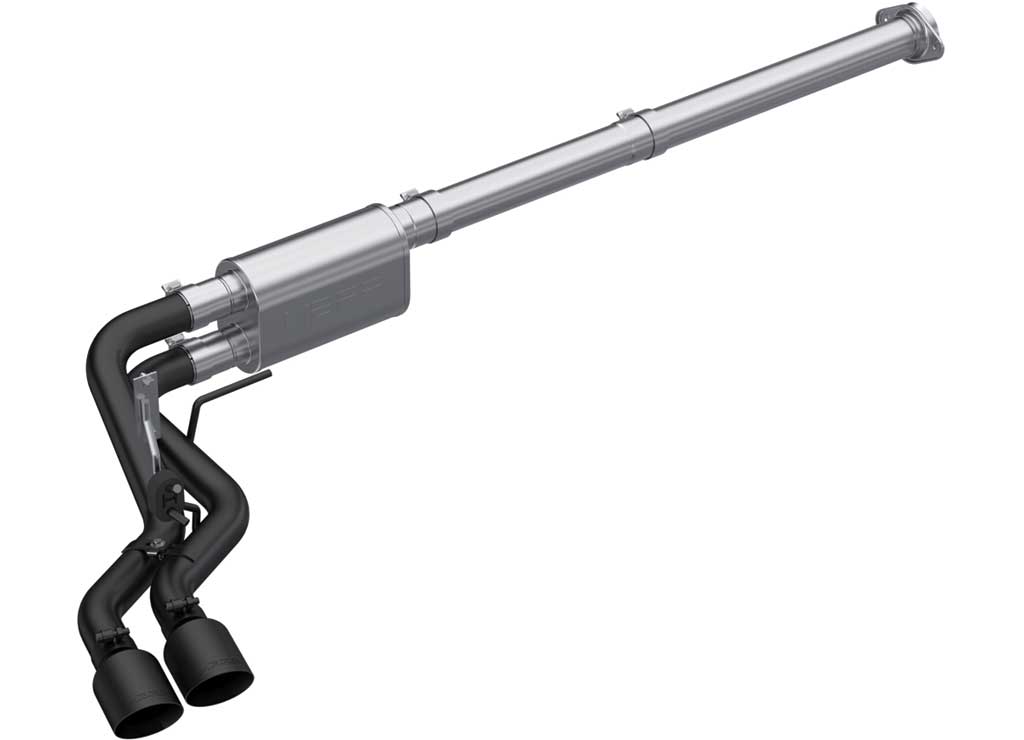 MBRP 3 in Cat-Back Exhaust 2.5 in Dual Pre-Axle Black As (Race Profile) for 2021-2026 Ford F-150 - S5217BLK - image 1