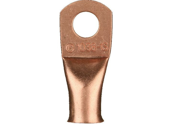 Install Bay Copper Uninsulated Ring Terminal 1/0 Gauge 3/8 Inch, 5-Pack - CUR1038 - image 1