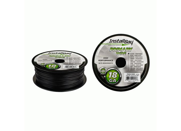 Install Bay Primary Wire 18 Gauge Black Coil Of 500 Feet - PWBK18500 - image 1
