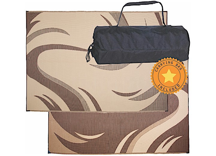 MG Innovative Ming's Mark Inc 8' X 18' Brown, Tan Modern Graphic Mat, 8x18 ft Nominal Size - SD8187 - image 1