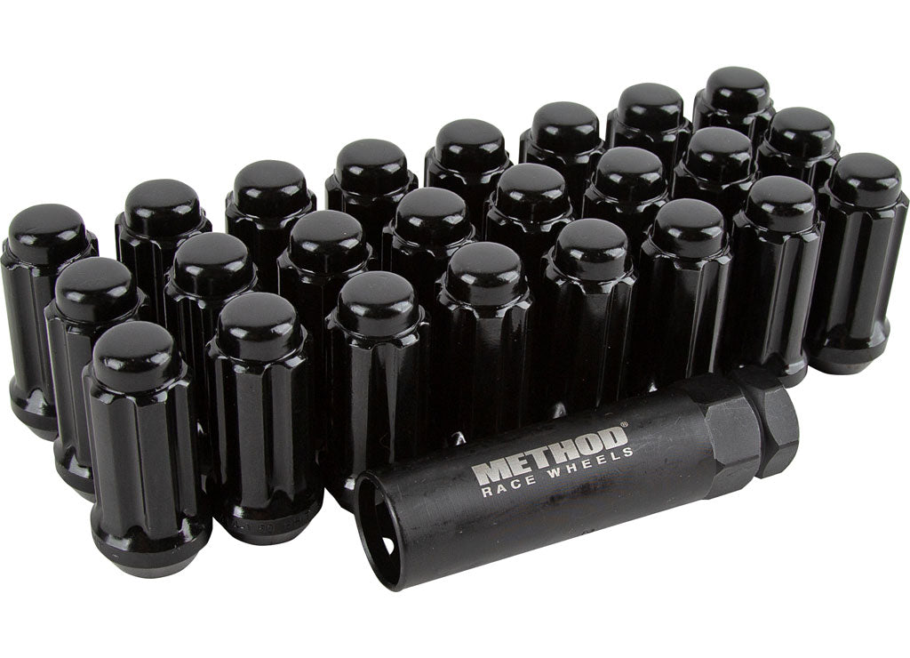 Method Race Wheels Lug Kit Spline M14x1.5 6 Lug Kit Black 24-Piece, 14 mm X 1.50 Lug Nut & Install Kit Thread Size - LK-S1415-50-24B - image 1