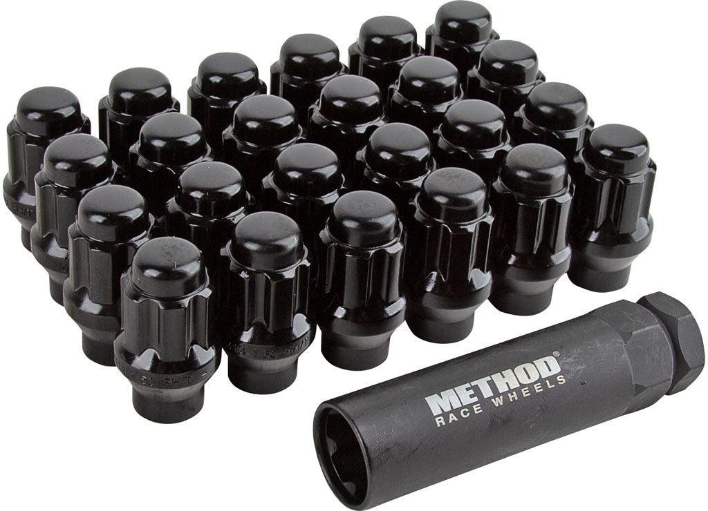 Method Race Wheels Lug Kit Extended Thread Spline M14x1.5 6 Lug Kit Black 24-Piece, 14 mm X 1.50 Lug Nut & Install Kit Thread Size - LK-S1415ET-40-24B - image 1