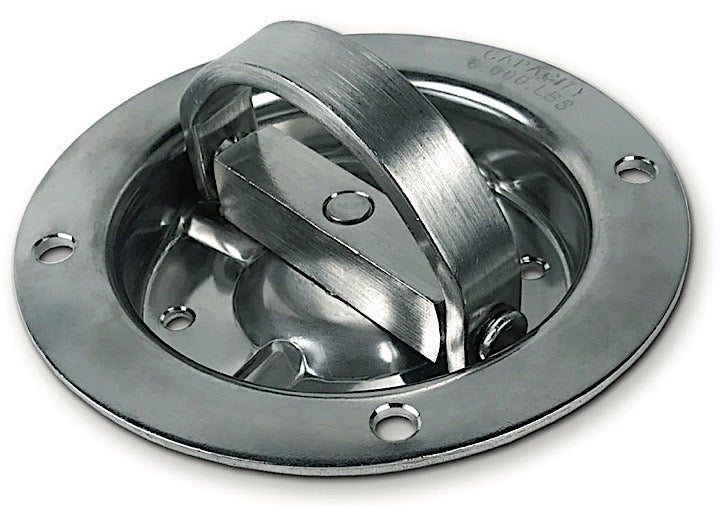 Macs Custom Tie-Downs Recessed 360 Degree Swivel D-Ring, Stainless Steel (6,000 lb.) (M-901S), Silver - 330004 - image 1