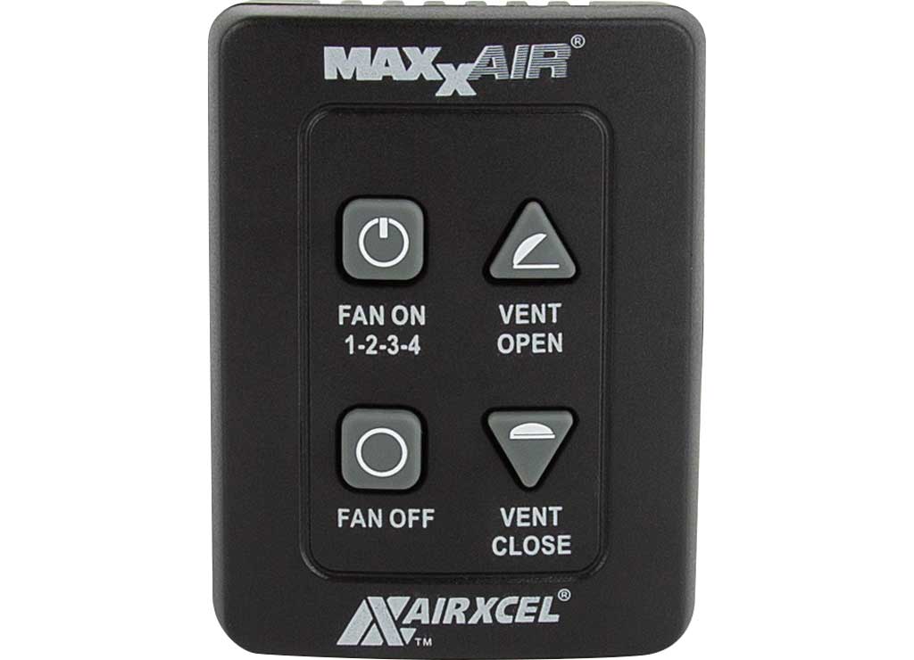 MaxxAir Ventilation Solutions 4-Key Wall Remote Control Black Fans Component - 00A03550K - image 1