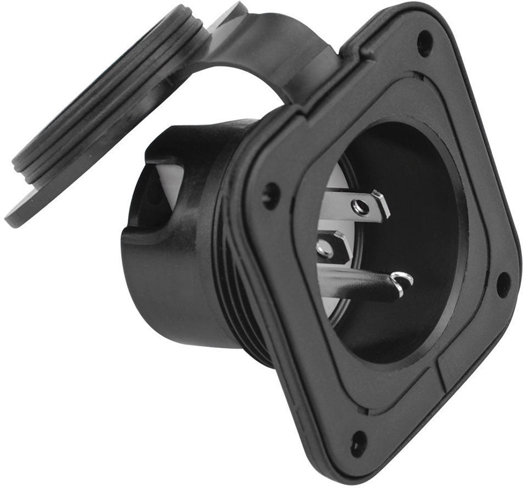 Newcorp International 15A Weatherproof RV Power Inlet-1-3/4 in Hole Size Meets Nema 5-15P Standards - 0 94 - image 1