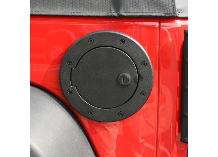 Rugged Ridge Fuel Cover Black Aluminum, 2007-2016 Wrangler Locking - 11425.06 - image 1