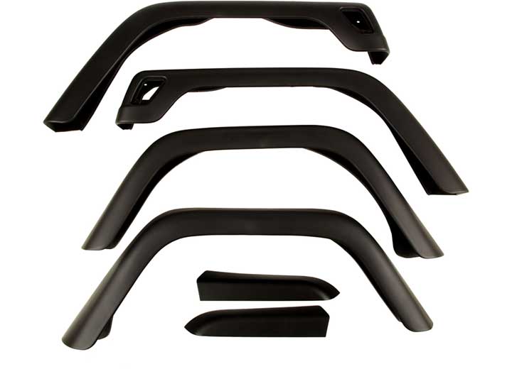 Rugged Ridge Fender Flare Kit 7-Inch Wide, For 1997-2006 Jeep Wrangler Six Piece K, Black - 11608.01 - image 1