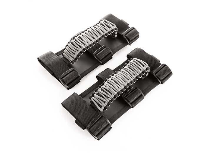 Rugged Ridge Paracord Grab Handles, Gray, Black, Pair, Grey - 13505.32 - image 1