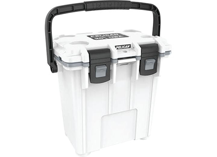 Pelican 20-Quart Elite Cooler, White, Gray, 8-20 Quart Capacity - 20Q-1-WHTGRY - image 1