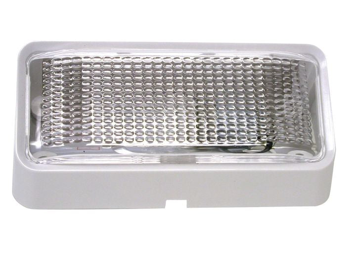 Peterson Manufacturing 384 Rectangular Porch, Utility Light, Polar White Kit without Switch (VizPack), Clear with White Base - V384 - image 1