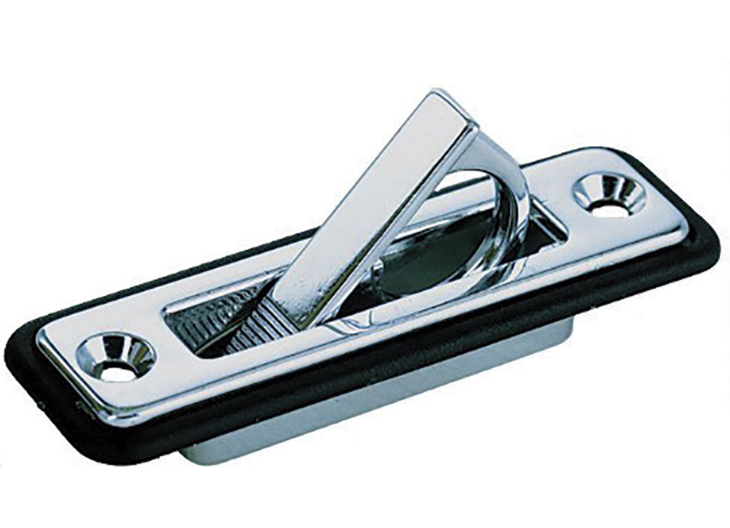 Perko Chrome-Plated Zinc Alloy Flush Lifting Pull Handle with Black Polymer Flange - 3/4" x 3-1/4" - 1221DP0CHR - image 1
