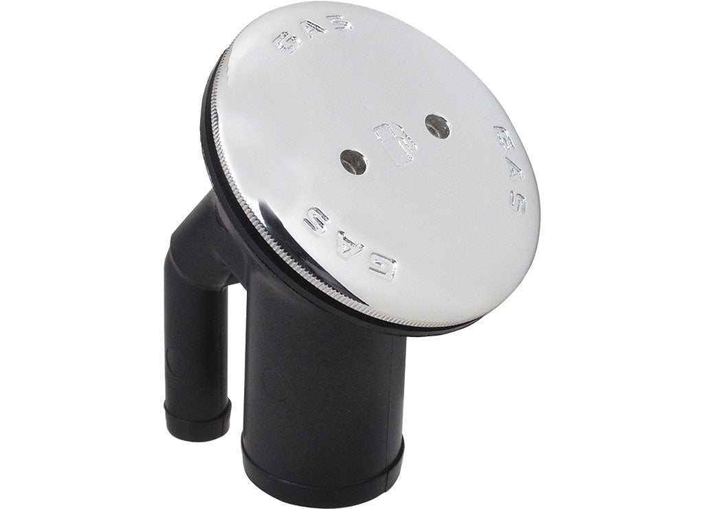 Perko Vented Water Fill with Angled Neck for 1-1/2" Hose, Chrome-Plated Bronze Cap with Black Body - 0540DPWCHR - image 1