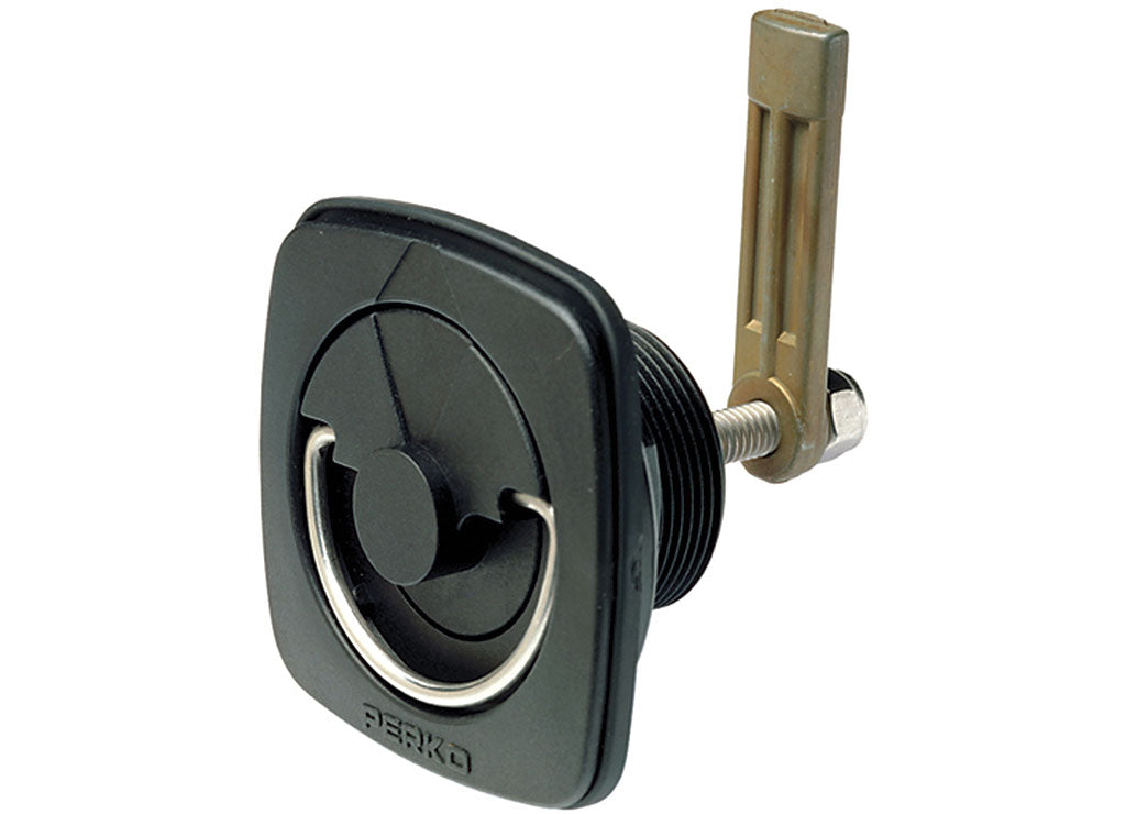 Perko Flush-Mount Lock & Latch with Straight Cam Bar & Polymer Strike for Smooth Surface, Black Hardware - 1082DP3BLK - image 1