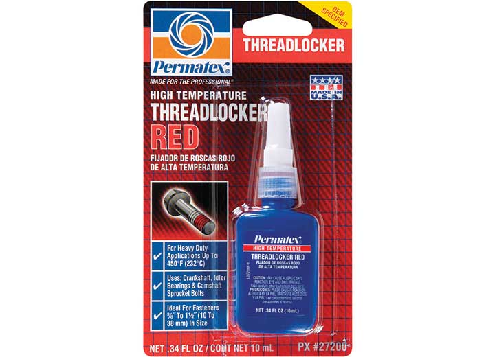 Permatex High Strength Threadlocker Red, 10Ml Bottle Sealant - 27200 - image 1