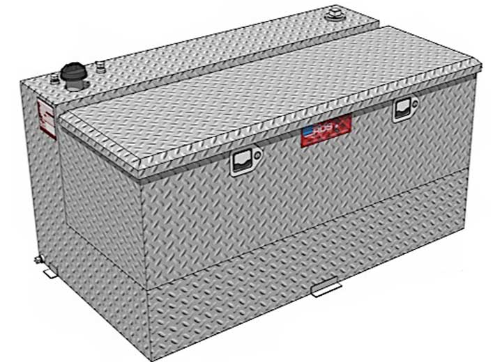 RDS L-Shaped Transfer Fuel Tank & Toolbox Combo, 75 Gallon Capacity, Silver - 72537 - image 1