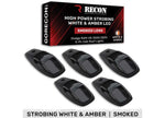 Recon Accessories 2019-2026 Ram 2500/3500 (5Pc Set) Smoked Cab Roof Kit With White & Amber Strobe & Running - 264346BKS - image 1