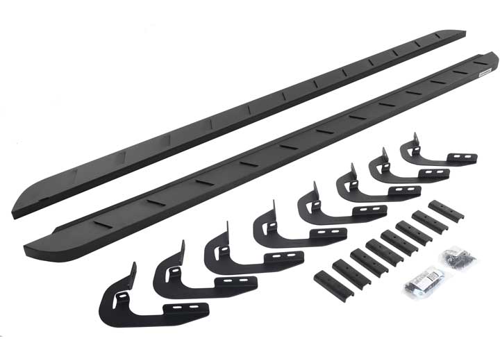 Go Rhino 2014-2019 Silver, Sierra 1500 Double Cab 80 in RB10 Slim Line Running Boards Textured Complete Set, Black - 63405880SPC - image 1
