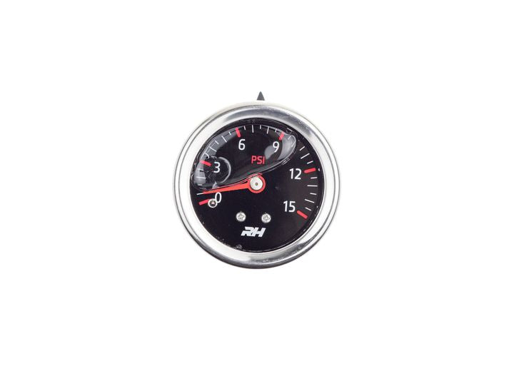 Redhorse Performance Liquid Filled Fuel Pressure Guage, 1/8" NPT Inlet, 15Psi, Plain Black - 5001-15-3 - image 1