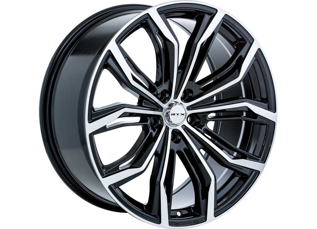 RTX Wheels ET40 16x7 5x112 +40 mm Offset ET40 CB57.1 Black Machined Wheel with 57.1 mm Center Bore - 082417 - image 1