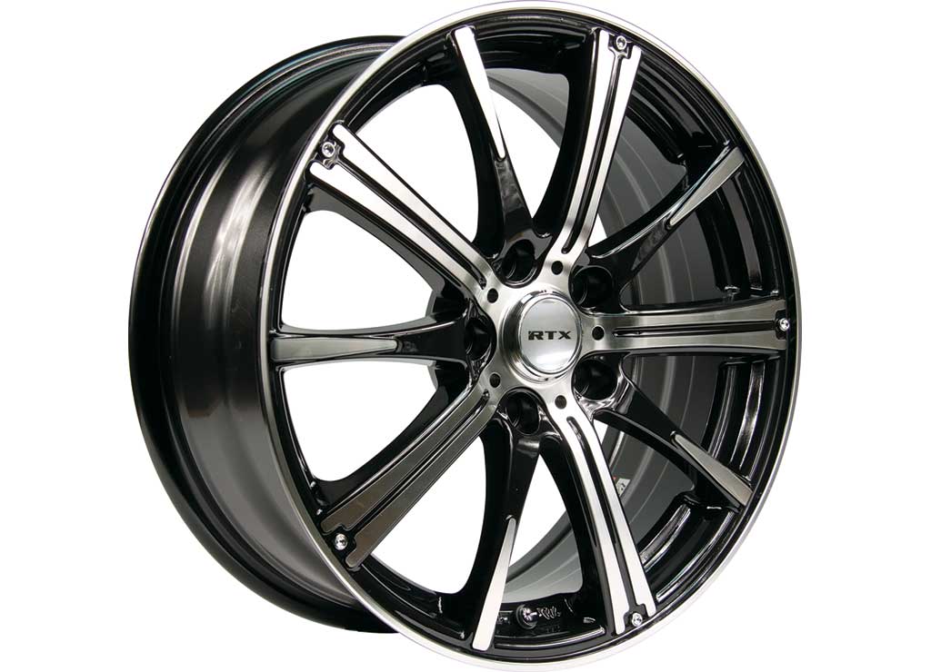 RTX Wheels ET38 14x5.5 4x100 +38 mm Offset ET38 CB73.1 Black Machined Wheel with 73.1 mm Center Bore - 081042 - image 1