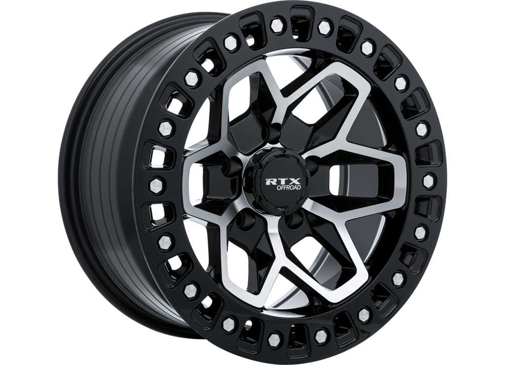 RTX Wheels CB71 17x9 5x127 15 mm Offset ET-15 CB71.5 Gloss Black Machined Wheel with 71.5 mm Center Bore - 082981 - image 1