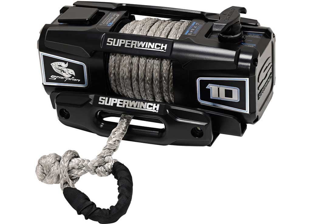 Superwinch Scorpion Series 10K Lb 12V DC Winch With Synthetic Rope Black - 1155401 - image 1