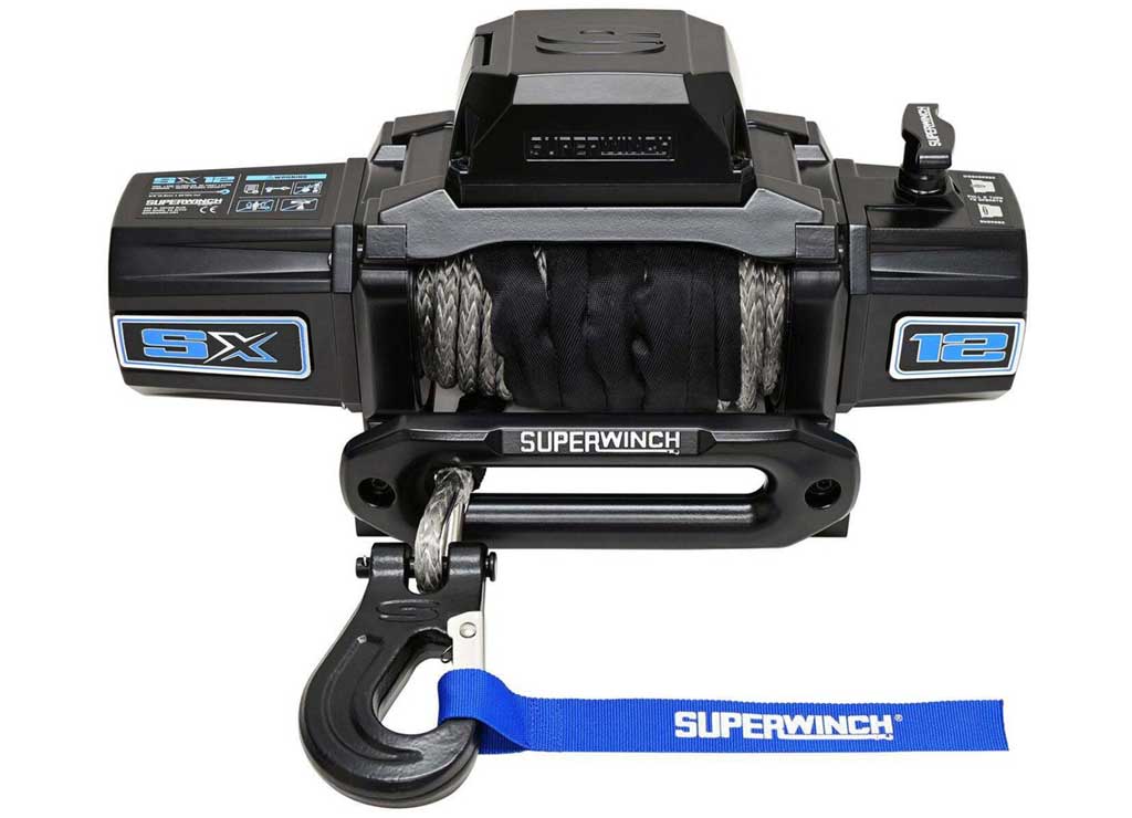 Superwinch SX12SR Winch, 12000 lb, 12 VDC, 3/8 in X 80 ft Synthetic Rope, 6.0 HP - 1712204 - image 1