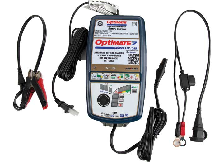 OptiMate 7 Select (V3) Gold 9 Step Battery Saving, Tester & Maintainer With 2 Charges & Power Supply - TM-251V3 - image 1