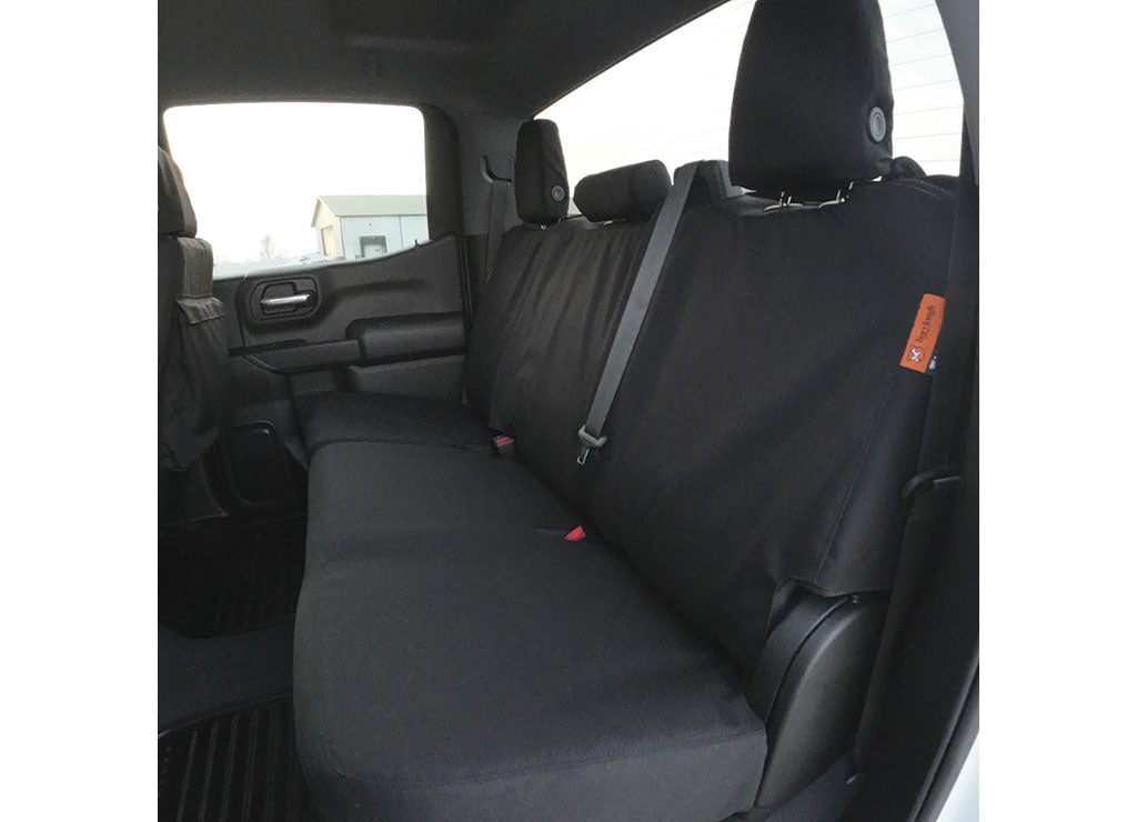 TigerTough 2019-2024 Silver, Sierra 1500 and 2020-2024 Silver, Sierra 2500 and 3500 Double, Crew Cab Black 60 and 40 Ironweave Seat - W0655015-IW-BLK - image 1
