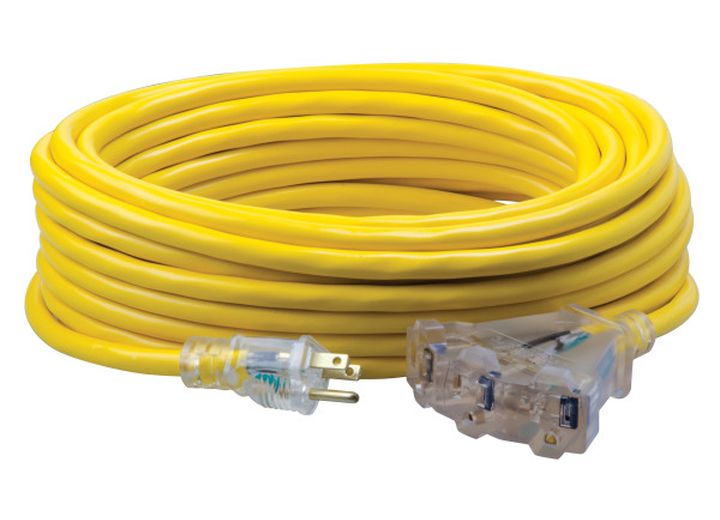 SouthWire Corp. Southwire Tritap Outdoor Extension Cord with Lighted End, 50 ft, 12/3 Gauge, 15 Amp, Yellow - 4188SW8802 - image 1