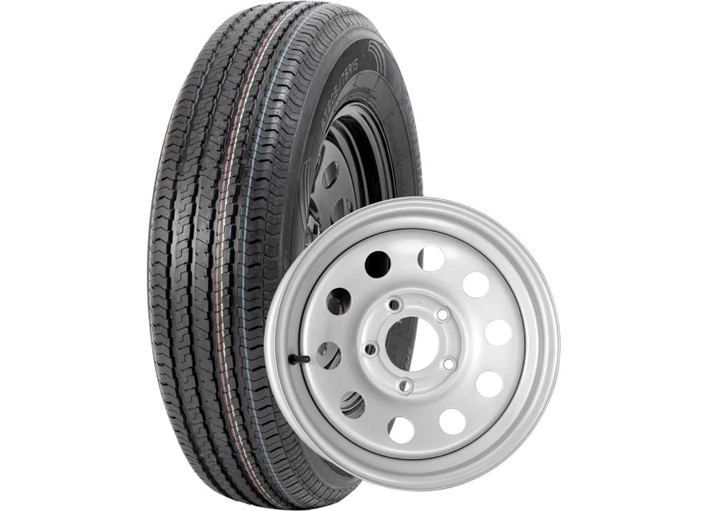 Taskmaster Rambler Trailer Assembly ST205/75R15 Lrc On 15x5 5x5 Silver Mod Steel Wheel 1820Lcc Tire - B-20575R150C-N-50550SMR-V - image 1