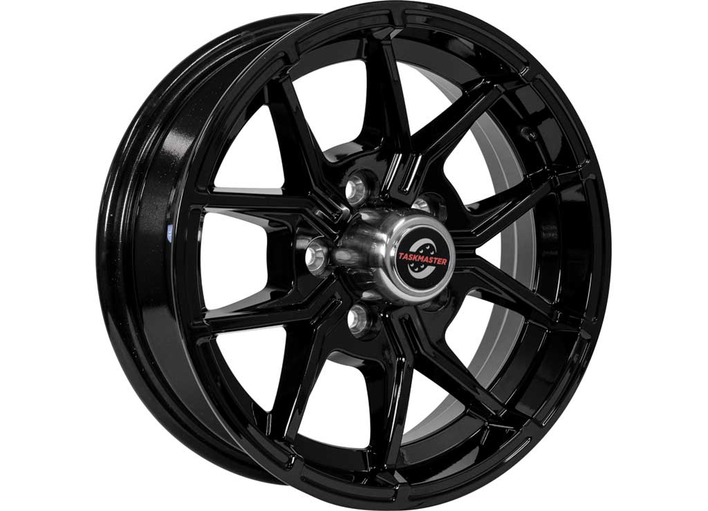 Taskmaster 15x5 5x4.5 Full Paint Black 5-Fork 3.19Cb 2160Lcc, 5x4.5 Trailer Wheel Bolt Pattern - WA-15050545-BFPS-16024-5FK - image 1
