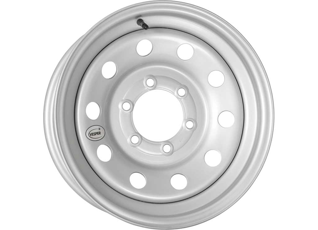 Taskmaster 16x6 6x5.5 Silver Mod 4.25Cb 0Os 3640Lcc, 6x5.5 Trailer Wheel Bolt Pattern - WS-16060655-SM-14341 - image 1