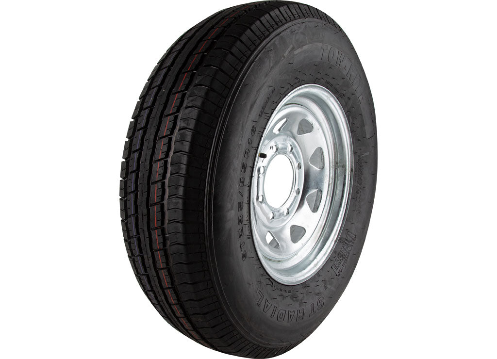 Tow-Rite ST235/85R16 Mounted On Galvanized Spoke 16x6, 8x6.5 Load Rating: D 8-Ply Rated, 3,640 lb - RDG25-704-SGA8 - image 1