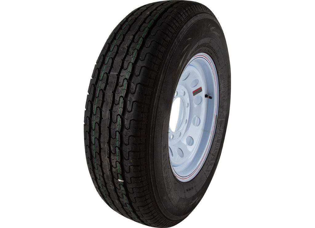 Tow-Rite ST235/80R16 Mounted On White Modular 16x6, 8x6.5 Load Rating: E 10-Ply Rated, 3,420 lb - RDG25-705-WM8 - image 1