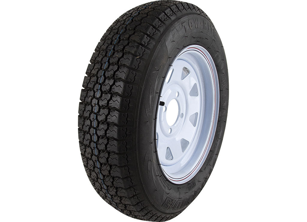 Tow-Rite ST175/80D13 Mounted On White Spoke 13x4.5, 4x4 Load Rating: C 6-Ply Rated, 1,350 lb - RDG3732-WS4 - image 1