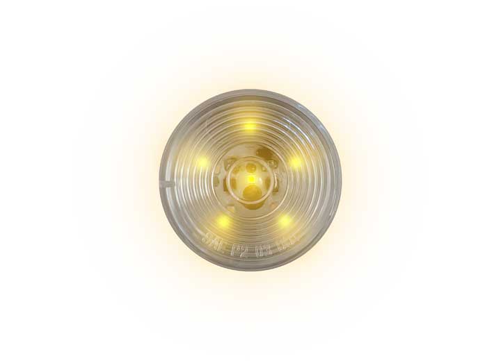 Uni-Bond Lighting LED 2 in Round Marker Clear Lens Lamp Amber, 6-Diodes, Chrome - LED2000C-6A - image 1