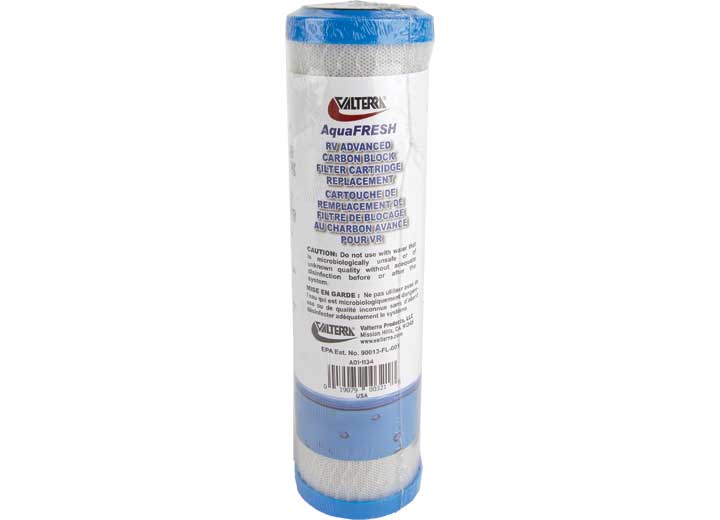 Valterra Advanced Carbon Block Filter, Exterior Cartridge Replacement, 10 in, 6 Equivalent - A01-1134 - image 1