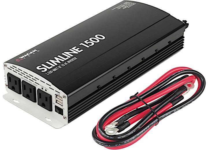Wagan Slim Line 1500W Power Inverter, 1,500 Watt Power Inverter & Supply Wattage - 3722 - image 1