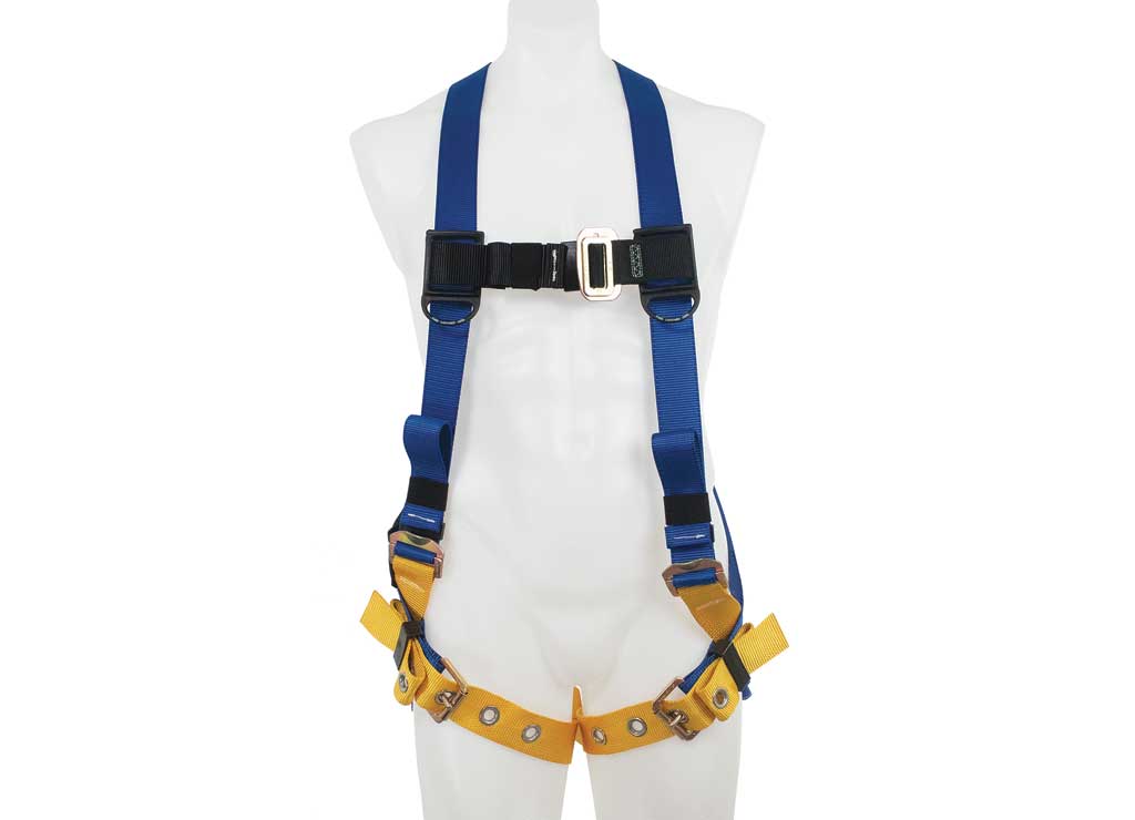 Werner Co. Litefit Standard Harness, Tongue Buckle Legs, XL, Black, Blue-, Yellow - H312004 - image 1